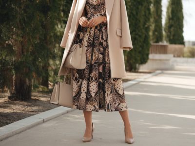 Cómo combinar vestidos estampados con accesorios neutros para eventos familiares