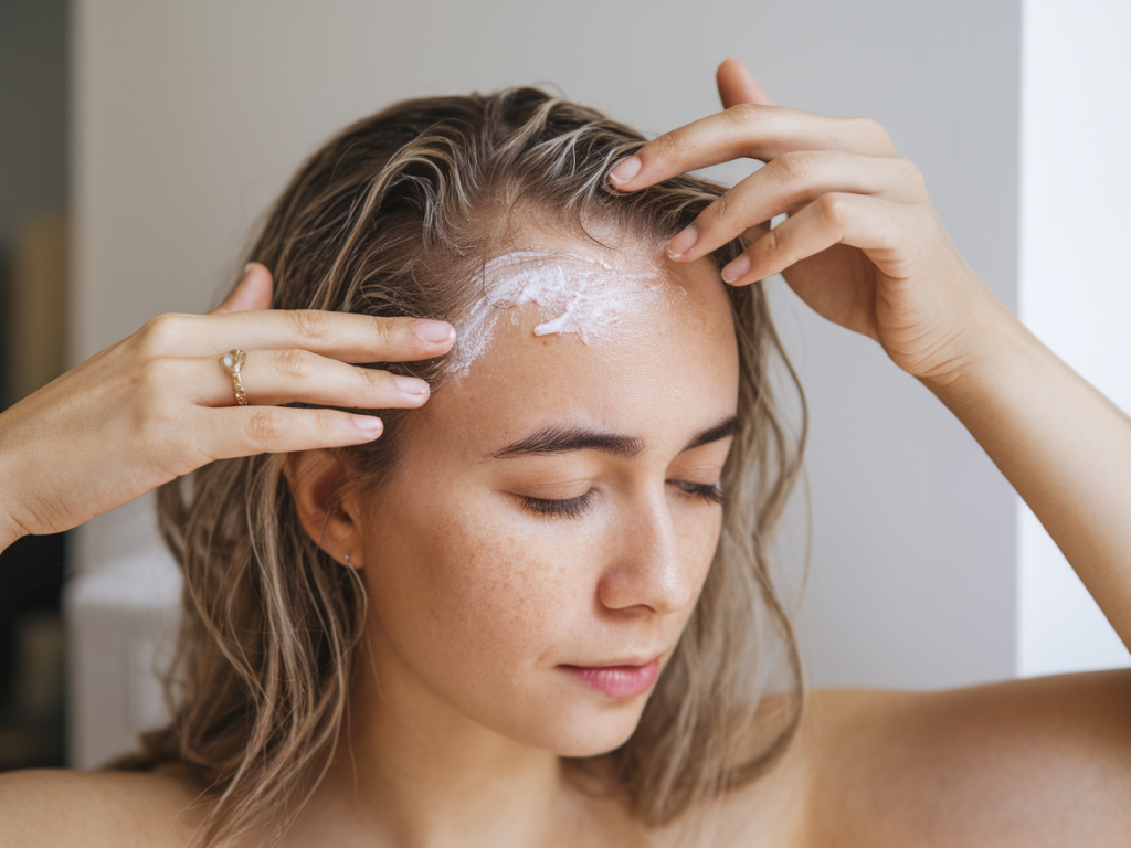 Rutina de cuidado del cabello para puntos secos usando productos de farmacia