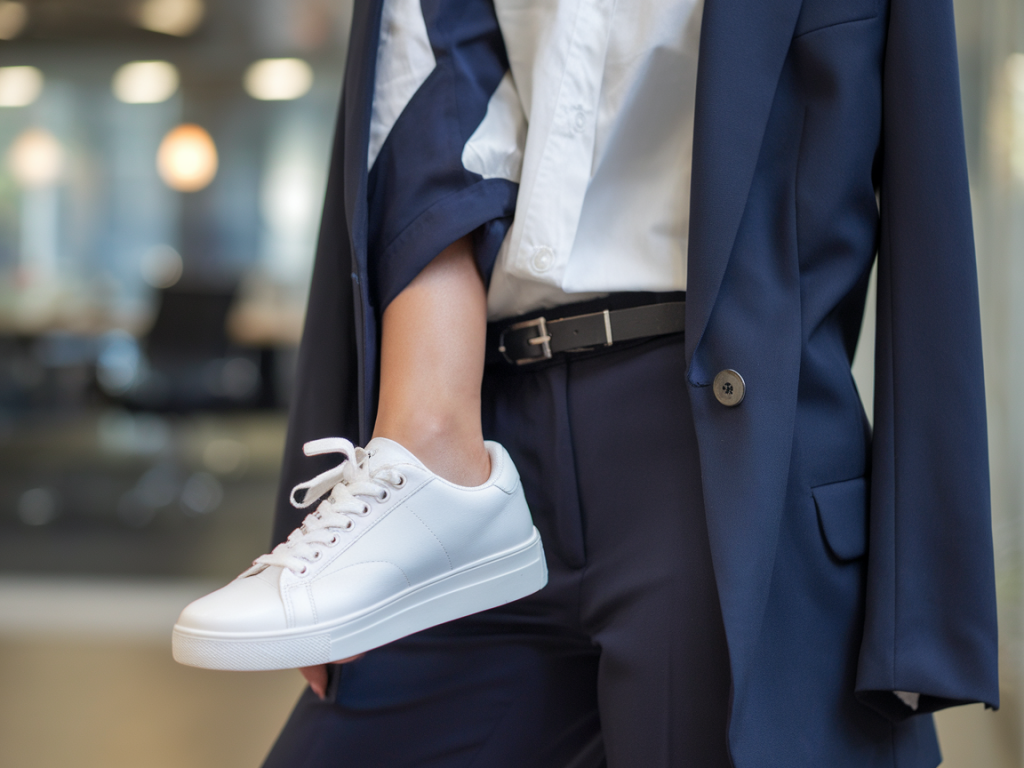 Cómo combinar zapatillas blancas con looks de oficina sin perder profesionalidad